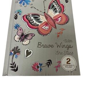FLOMO With Brave Wings She Flies Hardcover Journal Butterfly Floral 320p
